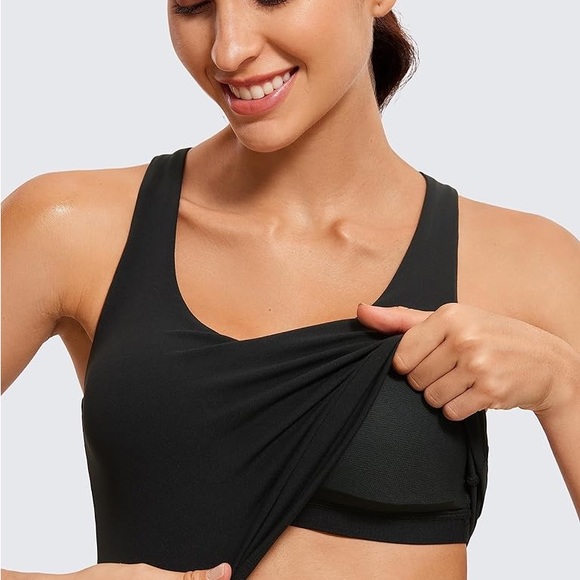 (A8) CRZ YOGA Butterluxe Womens V-Neck Workout Tank Top, Built in Bra, XS, NWT - Picture 3 of 7